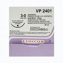 Absorbable Synthetic Sutures with Triclosan VICRYL PLUS Violet 45cm